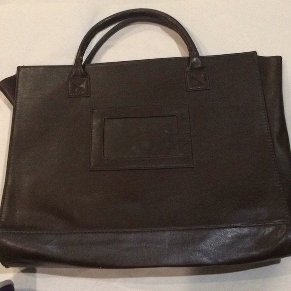 Leatherlike laptop tote w/ identification slot - Picture 1 of 4